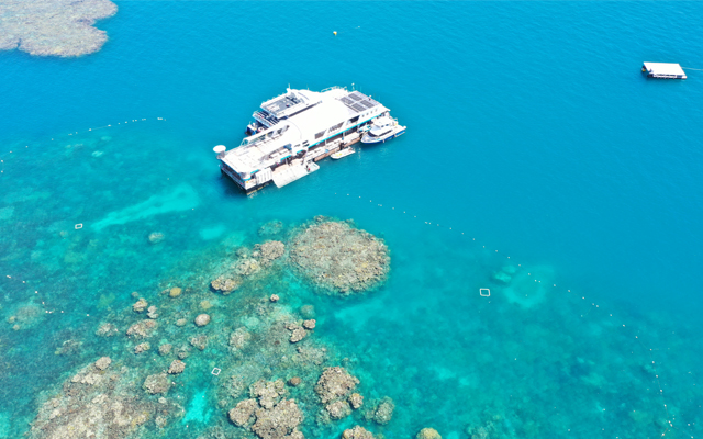 Reef Magic pontoon floats out on the Great Barrier Reef