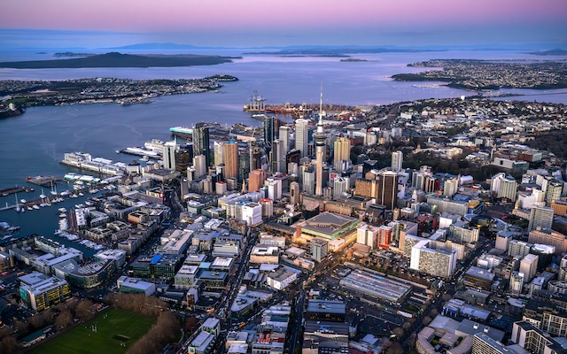 TNZ_NZICC AKL_Aerial_Glo_Sunset